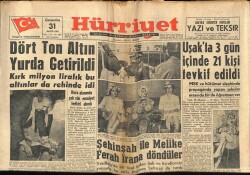 Hürriyet Gazetesi 31 Mayıs 1961 - Dört Ton Altın Yurda Getirildi GZ68705 - 1