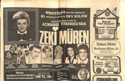 Hürriyet Gazetesi 31 Mayıs 1980 - Açıkhava Tiyatrosunda Zeki Müren GZ56369 - 1