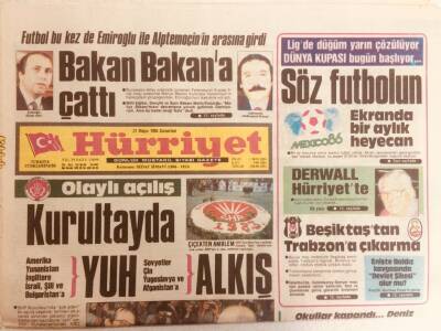 Hürriyet Gazetesi 31 Mayıs 1986 - Bakan Bakana Çattı GZ38964 - 1