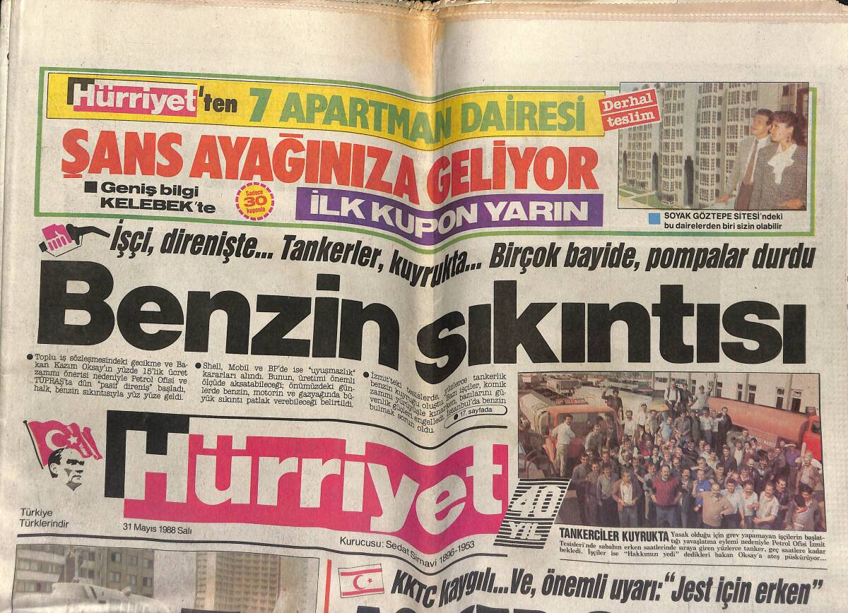 Hürriyet Gazetesi 31 Mayıs 1988 - Orhan Oğuz Baba Oldu - Galatasaray Şöleni 100 Milyona Patladı - Tanju, Eşi Ve Sibel Can GZ153447 - 1