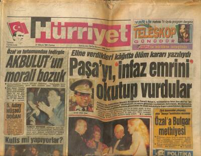 Hürriyet Gazetesi 31 Mayıs 1991 - İsmail Selen Paşayı İnfaz Emrini Okutup Vurdular GZ97428 - 1