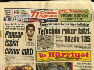 Hürriyet Gazetesi 31 Temmuz 1984 - Partilerin Gözü Ağrıda GZ99173 - 1