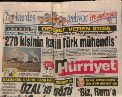 Hürriyet Gazetesi 31 Temmuz 1989 - Emlak Bankası Yüksek Faiz Kurbanı - 270 Kişinin Katili Türk Mühendis GZ117616 - 1