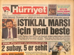 Hürriyet Gazetesi 31 Temmuz 1990 - Modada Osmanlı Rüzgarı - İstiklal Marşı İçin Yeni Beste GZ160808 - Gökçekoleksiyon