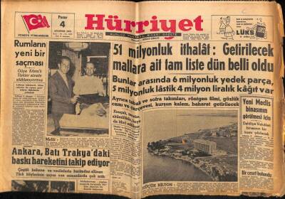 Hürriyet Gazetesi 4 Ağustos 1957 - Ankara , Batı Trakyadaki Baskı Hareketini Takip Ediyor GZ68984 - 1