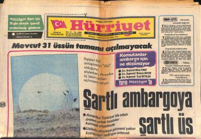 Hürriyet Gazetesi 4 Ağustos 1978 - Türkeş Anarşinin Sorumlusu Olarak Partileri Gösterdi Ve İlave Etti Hepimiz Suçluyuz GZ119091 - 1