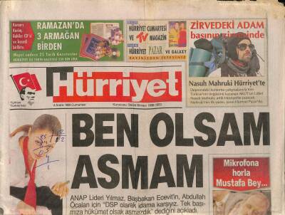 Hürriyet Gazetesi 4 Aralık 1999 - Ebru Gündeşi 3 Paket Sigara Yaktı - Genelev Patronu Babayı Kızdırdı GZ93671 - 1