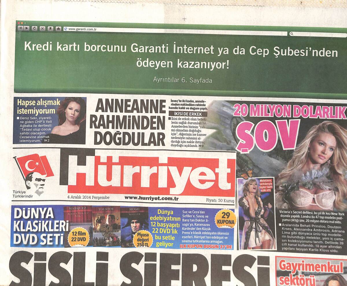 Hürriyet Gazetesi 4 Aralık 2014 - Deniz Seki: Hapise Alışmak İstemiyorum! - Reza Zarrab Yolsuzluk Ve Rüşvet Soruşturmasının Odağındaki İsimdi GZ136836 - 1