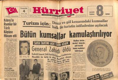 Hürriyet Gazetesi 4 Eylül 1963 - Şaha Tahtını İade Eden Adam General Zahidi Öldü GZ72005 - 2