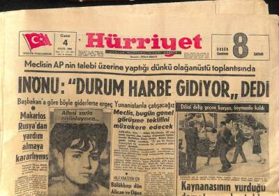 Hürriyet Gazetesi - 4 Eylül 1964 - İnönüDurum Harbe Gidiyor GZ110285 - 1