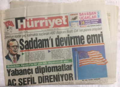 Hürriyet Gazetesi 4 Eylül 1990 - Saddamı Devirme Emri - GZ19755 - 1