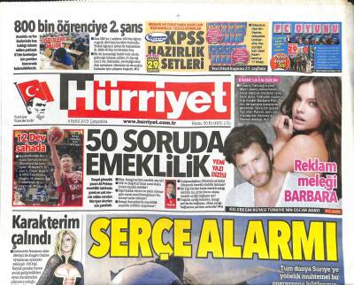 Hürriyet Gazetesi 4 Eylül 2013 - Kelebeğin Rüyası Oscar Yolcusu GZ104727 - 1