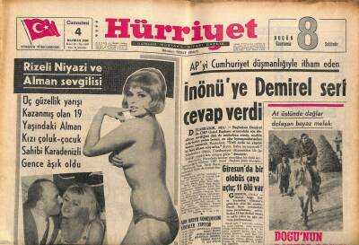 Hürriyet Gazetesi 4 Haziran 1966 - Ayhan Işıkı Bir Ayda 380 Kişi Ziyaret Etti - Özdemir Gürselin Evliliği Kısa Sürdü GZ117564 - 1