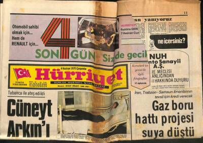 Hürriyet Gazetesi 4 Haziran 1975 - Cüneyt Arkını Öldürmek İstediler GZ82107 - 1