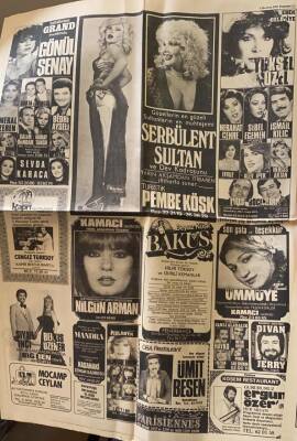 Hürriyet Gazetesi 4 Haziran 1981 - Gazino Afişleri * Ümit Besen - Yüksel Uzel - Gönül Şenay GZ69424 - 2