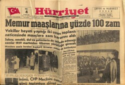 Hürriyet Gazetesi 4 Kasım 1958 - Memur Maaşlarına Yüzde 100 Zam GZ72642 - 1