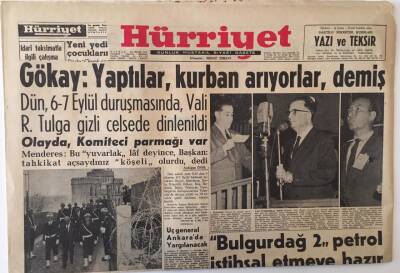Hürriyet Gazetesi 4 Kasım 1960 - 6-7 Eylül Duruşmasında Vali R. Tulga Gizli Celsede Dinlenildi - GZ16487 - 2