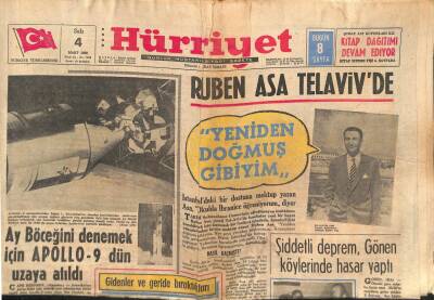 Hürriyet Gazetesi 4 Mart 1969 - Giresunsporlular Denizlide Kaza Geçirdi , Santrafor Ünal Öldü , 5 Kişi de Ağır Yaralandı GZ81744 - 1