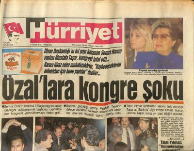 Hürriyet Gazetesi 4 Mart 1991 - Saddama İsyan Hızla Yayılıyor - Özallara Kongre Şoku GZ120886 - 1
