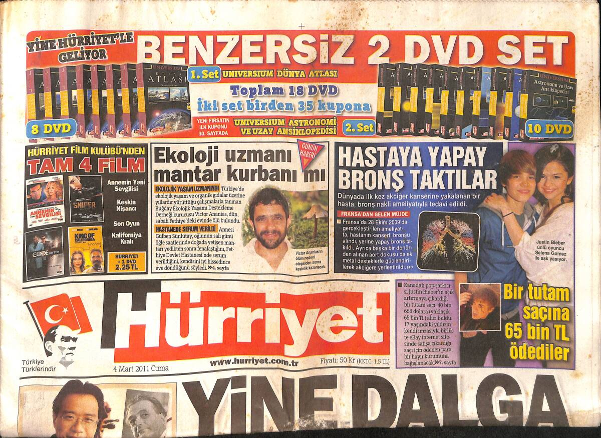 Hürriyet Gazetesi 4 Mart 2011 - 2 NTV'ciye Helikopter Fezlekesi - Libya'daki Mısırlı Göçmenler Ölümüne Tunus'a Kaçıyor GZ160115 - 1