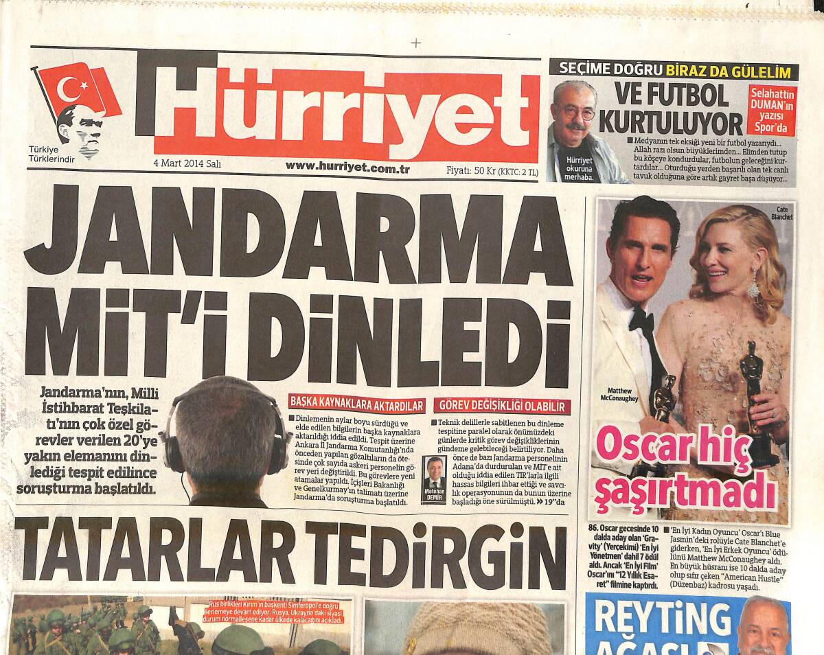 Hürriyet Gazetesi 4 Mart 2014 - Altan Günbay Vefat Etti - Rıdvan Dilmen'e Veto GZ160162 - 1