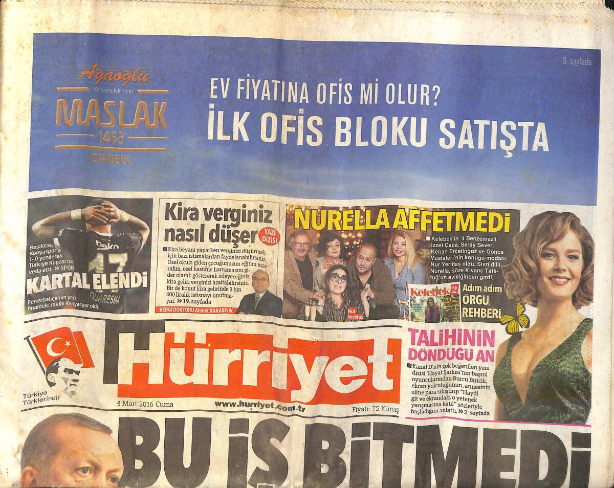 Hürriyet Gazetesi 4 Mart 2016 - Koç'u Ailesi Anlattı - Bülent Ersoy 'Hak Ettiğim Ödülü Zeki Müren Aldı GZ160176 - 1