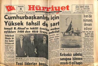 Hürriyet Gazetesi 4 Mayıs 1961 - İranda Nümayiş Devam Ediyor GZ68696 - 2