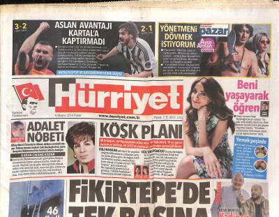 Hürriyet Gazetesi 4 Mayıs 2014 - Odessada Şok - Aslan Avantajı Kartala Kaptırmadı GZ125731 - 1
