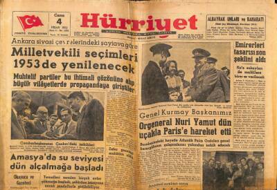Hürriyet Gazetesi 4 Nisan 1952 - Cumhurbaşkanı Bayarın Çankırıdaki Tetkikleri GZ56203 - 1