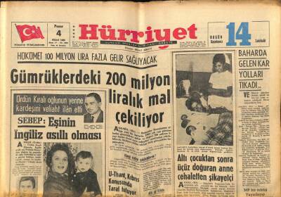 Hürriyet Gazetesi 4 Nisan 1965 - Gümrüklerdeki 200 Milyon Liralık Mal Çekiliyor GZ72562 - 2