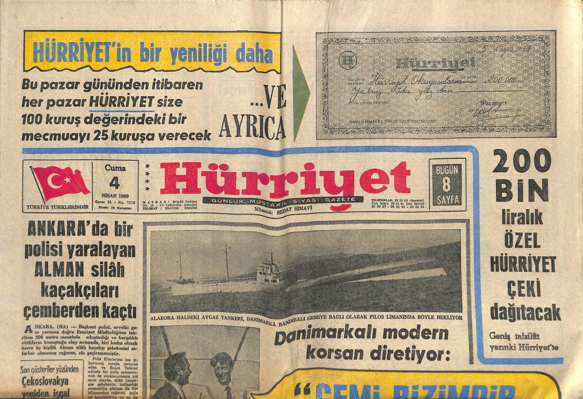 Hürriyet Gazetesi 4 Nisan 1969 - Demirel, Samim Var'ı Ziyaret Etti - İngiliz Aileler Çocuklarına Bakacak Türk Kızları Arıyor GZ140461 - 1