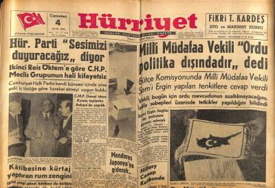 Hürriyet Gazetesi 4 Ocak 1958 - Menderes Japonyaya Gidecek GZ81104 - 1