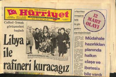 Hürriyet Gazetesi 4 Ocak 1975 - Türkiye İle Libya Sıkı İşbirliği İçinde - Kaddafi , Halktan Kopmak İstemiyor GZ114116 - 1