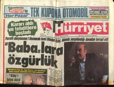 Hürriyet Gazetesi 4 Ocak 1989 - Sarı - Kırmızılı Gözyaşları... GZ60785 - 2