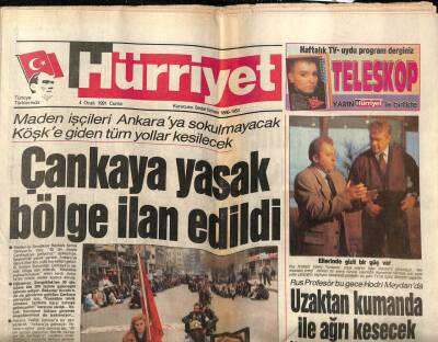 Hürriyet Gazetesi 4 Ocak 1991 - Çankaya Yasak Bölge İlan Edildi GZ76584 - 1