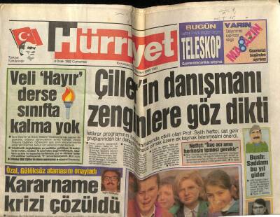 Hürriyet Gazetesi 4 Ocak 1992 - Doğum Günü Hediyesi GZ54886 - 1