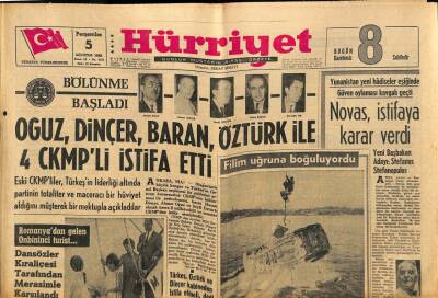 Hürriyet Gazetesi 5 Ağustos 1965 - Kıbrıs İçin Atina İle İkili Temas Devam Edecek GZ91647 - 1