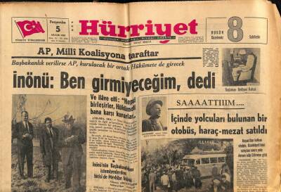 Hürriyet Gazetesi 5 Aralık 1963 - Gülek Ve Avni Doğan CHPden İhraç Edildi GZ81614 - 1