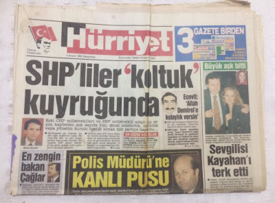 Hürriyet Gazetesi 5 Aralık 1991 - SHPliler Koltuk Kuyruğunda,Sevgilisi Kayahanı Terk Etti - GZ17968 - 1