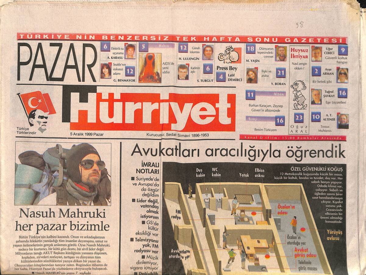 Hürriyet Gazetesi 5 Aralık 1999 - Özcan Deniz: Kendimi Hem Kadınlara Hem Erkeklere Beğendirmek Görevim GZ2081 - 1