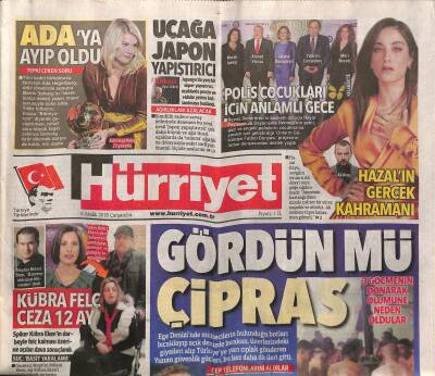 Hürriyet Gazetesi 5 Aralık 2018 - Memet Ali Alabora İçin Geziden Tutuklama Kararı GZ125671 - 1
