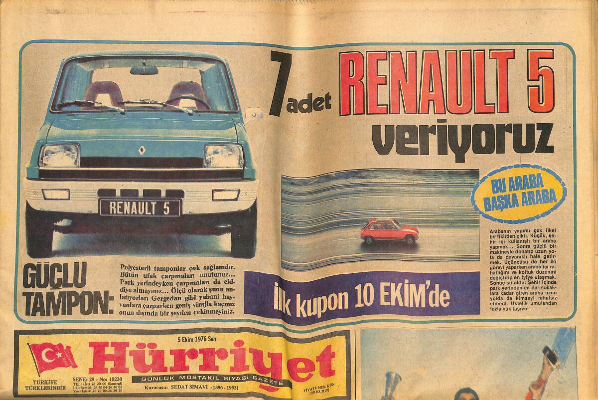 Hürriyet Gazetesi 5 Ekim 1976 - İşte Altın Adam Köksal Özoğluöz - Halil Tunç Ve Ailesinin Yarım Milyon Liralık Mal Varlığı Var GZ134201 - 1