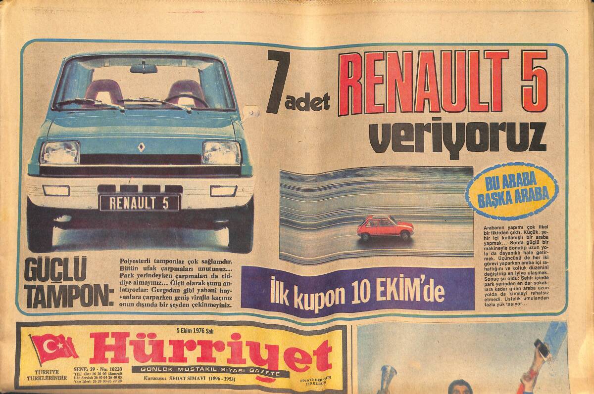 Hürriyet Gazetesi 5 Ekim 1976 - Sophia Loren Şimdiden Dertlendi - Benzin Sıkıntısı Devam Ediyor GZ132962 - 1