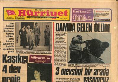 Hürriyet Gazetesi 5 Ekim 1982 - Kaşıkçı 4 Dev Proje Getirdi - Damda Gelen Ölüm GZ113950 - 1