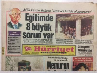 Hürriyet Gazetesi 5 Ekim 1983 - Eğitimde 8 Büyük Sorun Var GZ34194 - 1