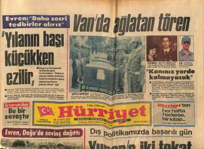 Hürriyet Gazetesi 5 Ekim 1984 - Evren , Doğuda Sevinç Dağıttı GZ80870 - 1