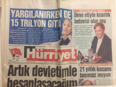 Hürriyet Gazetesi 5 Ekim 2004 - Hülya Avşarla Sohbet, Deve Etiyle Kısırlık Tedavisi GZ27710 - 1