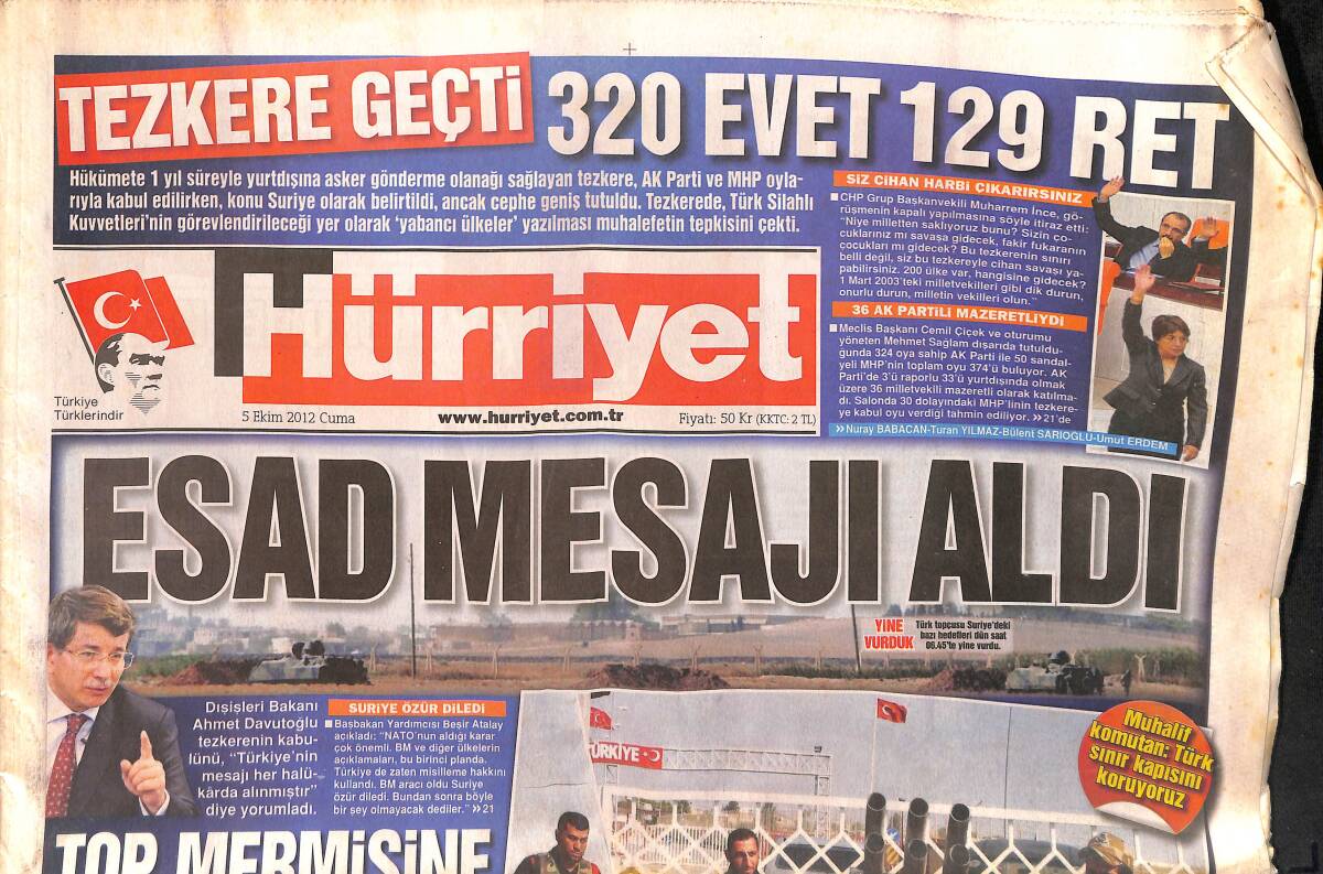 Hürriyet Gazetesi 5 Ekim 2012 - ESAD Mesajı Aldı GZ160204 - 1