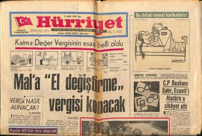 Hürriyet Gazetesi 5 Eylül 1972 - Gazeteci İlhan Demirel Vefat Etti GZ74366 - 1