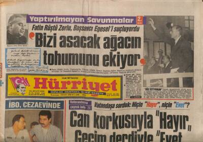 Hürriyet Gazetesi 5 Eylül 1987 - Fatih Rüştü Zorlu , Başsavcı Egeseli Suçluyordu GZ91759 - 1